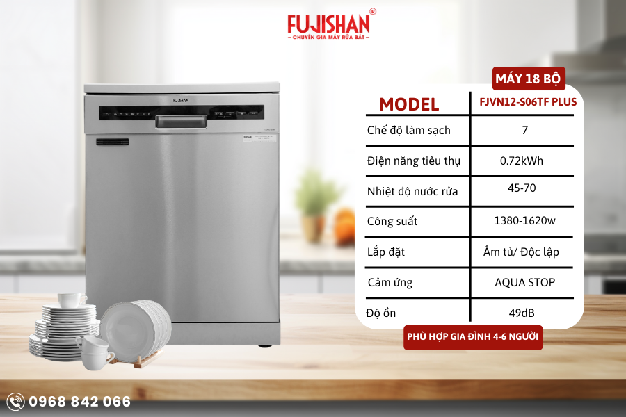 Máy rửa bát Fujishan FJVN12-S06TF PLUS
