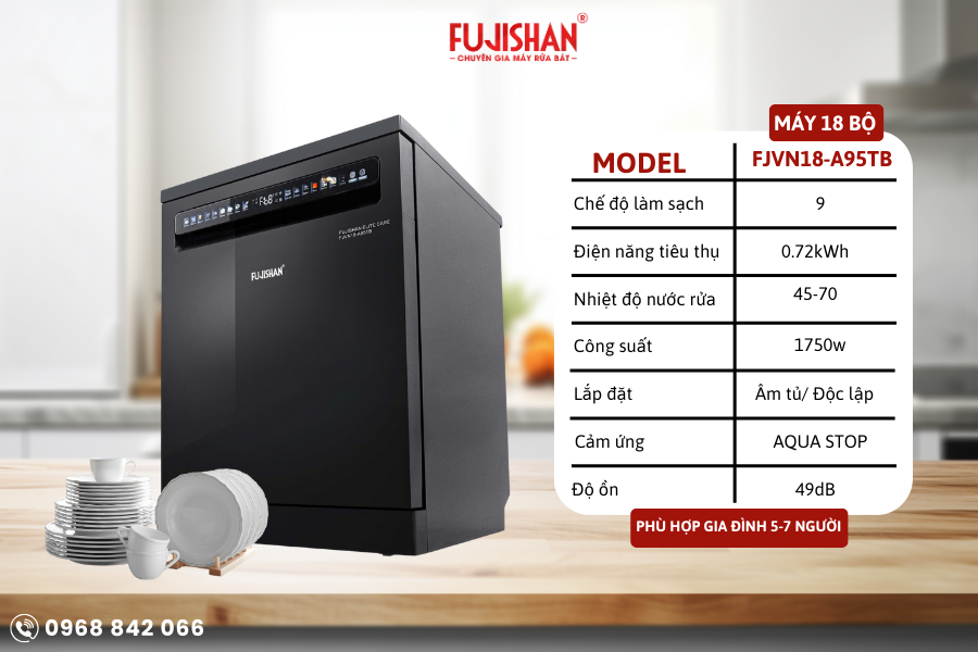 Máy rửa bát Fujishan FJVN18-A95TB